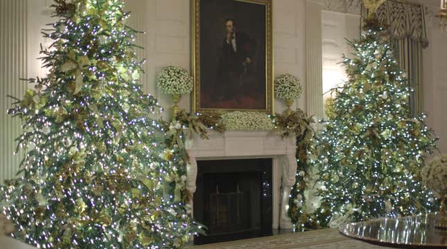 Image for article titled The White House’s scary Christmas decorations are back