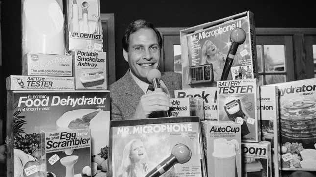 Ron Popeil in 1982 selling a lot of Ronco gadgets