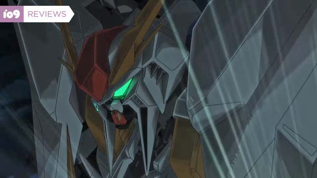 The Xi Gundam, the main giant robot of Mobile Suit Gundam: Hathaway, looks pensive.