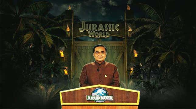 Image for article titled Thailand’s junta chief asked for a new TV backdrop—and the internet answered