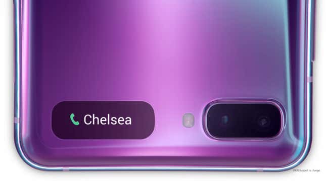 Así funciona la pantalla de notificaciones externa del Galaxy Z Flip.