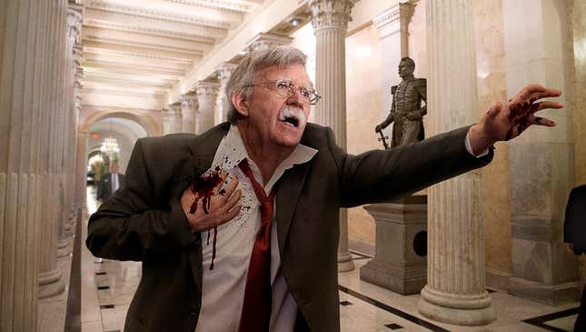 Image for article titled Bleeding John Bolton Stumbles Into Capitol Building Claiming That Iran Shot Him