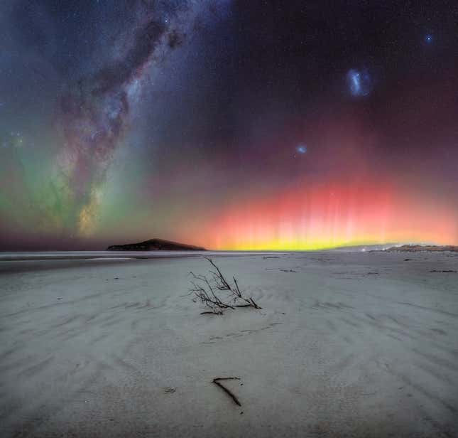 The aurora—as well as countless stars in our galaxy—over New Zealand.