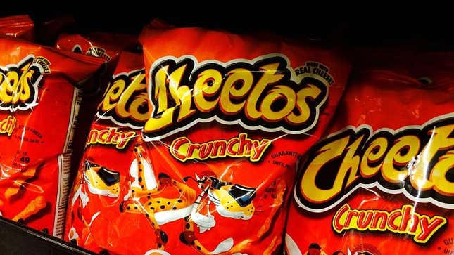 Bags of crunchy Cheetos on store shelves