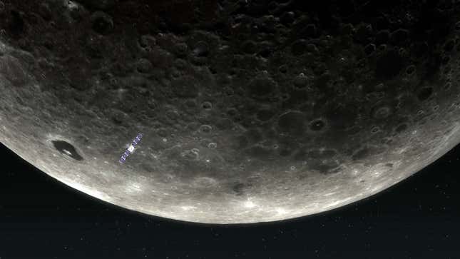 Conceptual image of CAPSTONE in orbit around the Moon.