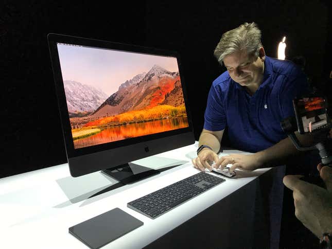 Making sure the iMac Pro looks just right.