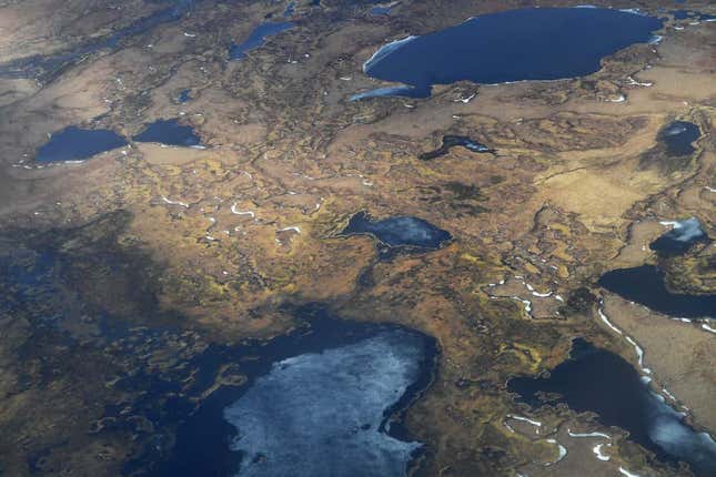 Imagen aérea del deshielo en el Yukon, Alaska, en 2019