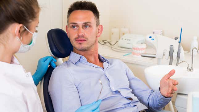 Image for article titled Patient A Little Disappointed He’s Not Getting Treated By Dentist Whose Name Is On Sign