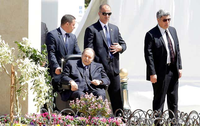 Algerian president Abdelaziz Bouteflika in Algiers, Algeria April 9, 2018.
