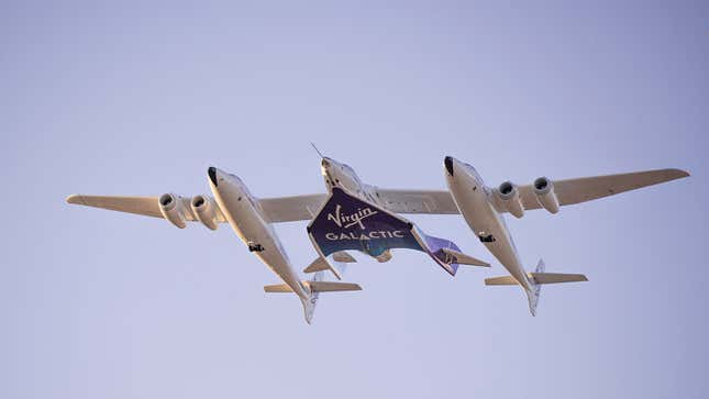 A photo of the Virgin Galactic Eve space craft.