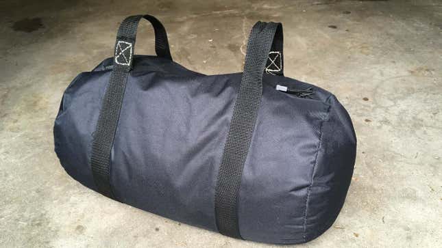sandbag made from a duffel bag
