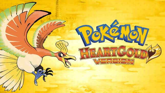 Ho-oh is featured next to the logo of Pokemon HeartGold version.