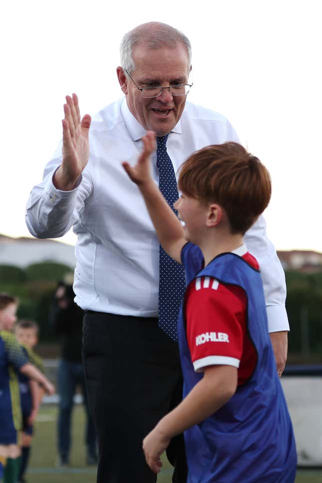 Image for article titled Australia&#39;s Weirdo Prime Minister Tackles Child to the Ground, Birthing New Meme