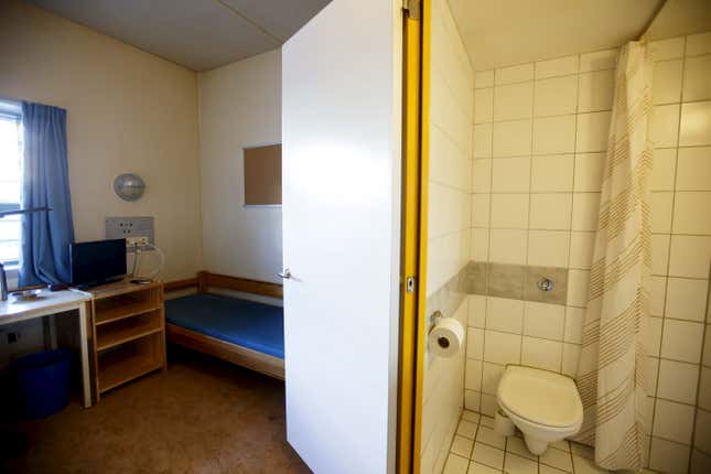 A cell in Skien prison, where Breivik is held.
