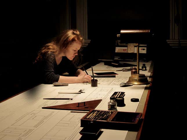 Atkins working on location.