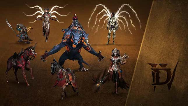 Promotional art for Diablo IV showing pre-order bonuses for the Ultimate Edition.