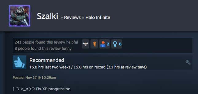 Image for article titled Halo Infinite’s Multiplayer, As Told By Steam Reviews
