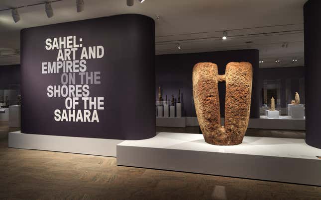 Installation view of Sahel: Art and Empires on the Shores of the Sahara at The Metropolitan Museum of Art