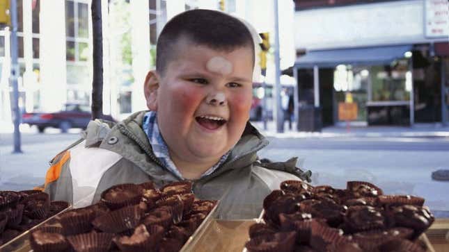 Image for article titled Pudgy Doughboy With Rosy Red Cheeks Presses Nose Up Against Window Of Chocolate Shop