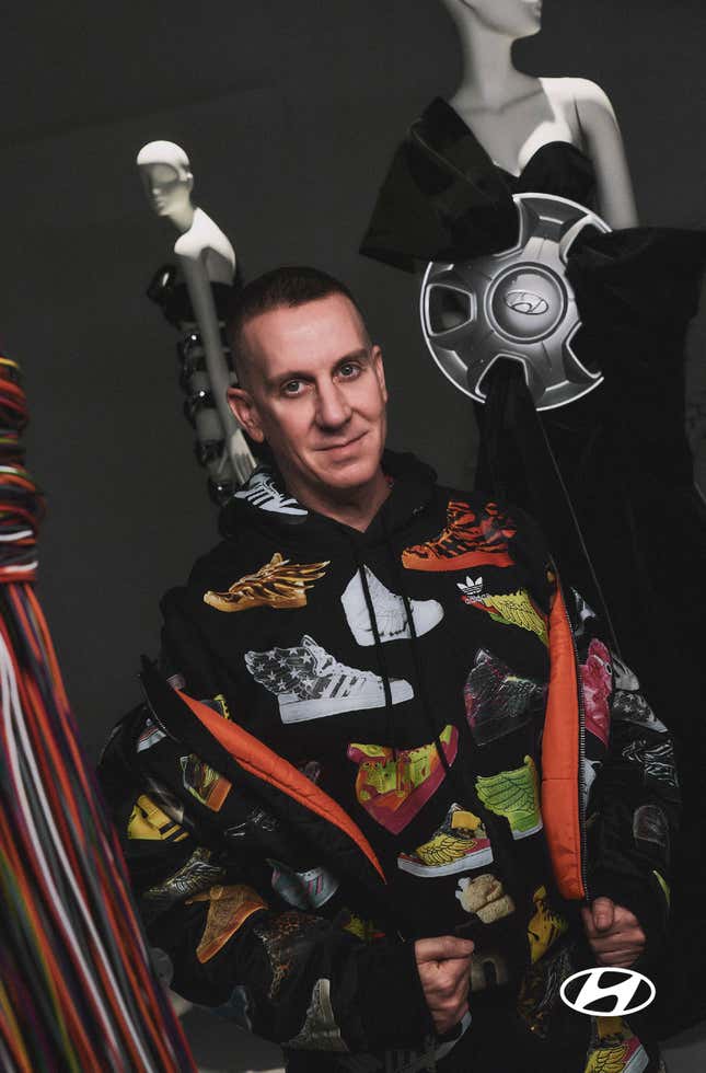 Image for article titled Fashion designer Jeremy Scott teamed up with Hyundai to create wearable car art