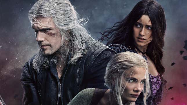 Geralt, Ciri, and Yennefer in the poster for The Witcher season 3.