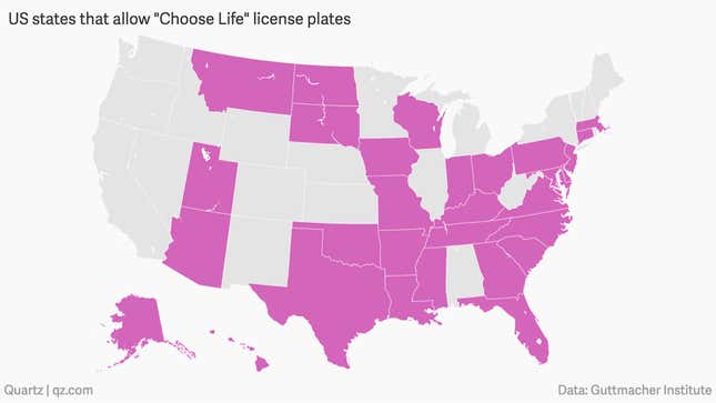 Image for article titled Sales of anti-abortion license plates in the US are funding unregulated clinics that push medical lies