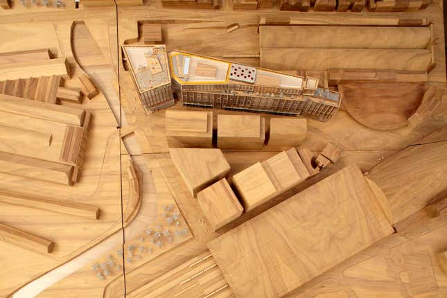 The 2.4 acre site sits between Kings Cross station (top), St Pancras Station (bottom) and Central Saint Martins art school (left).