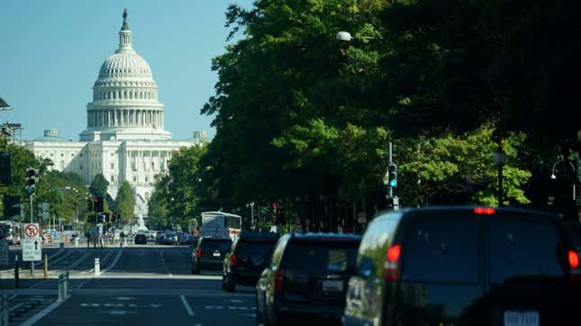 A motorcade carrying President Joe Biden to the U.S. Capitol in Washington, D.C. on Oct. 1, 2021; used here as stock photo.