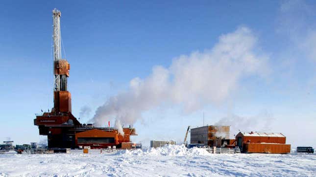 Drilling operations at the Doyon Rig 19 at the Conoco-Phillips carbon location in the National Petroleum Reserve, Alaska.