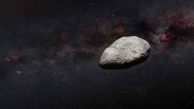 An artist's illustration of the small, distant asteroid.
