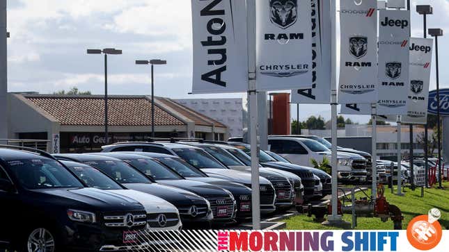 Vehicles are displayed for sale at an AutoNation car dealership on April 21, 2022 in Valencia, California. The auto retailer released quarterly earnings today showing that revenue increased 14 percent to $6.75 billion, beating Wall Street expectations, amid continued strong demand for new and used vehicles. 