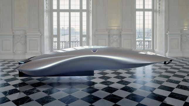 Imagen para el artículo titulado El nuevo automóvil conceptual de Lancia no tiene ruedas ni ventanas