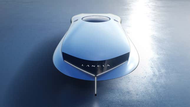 Imagen para el artículo titulado El nuevo automóvil conceptual de Lancia no tiene ruedas ni ventanas