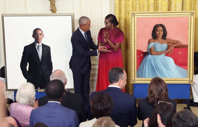 Image for article titled Obamas Return to White House for Official Portrait Unveiling