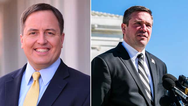 From left: Jay Ashcroft, Missouri Secretary of State and Republican candidate for governor in 2024, and Missouri Attorney General Andrew Bailey (R).