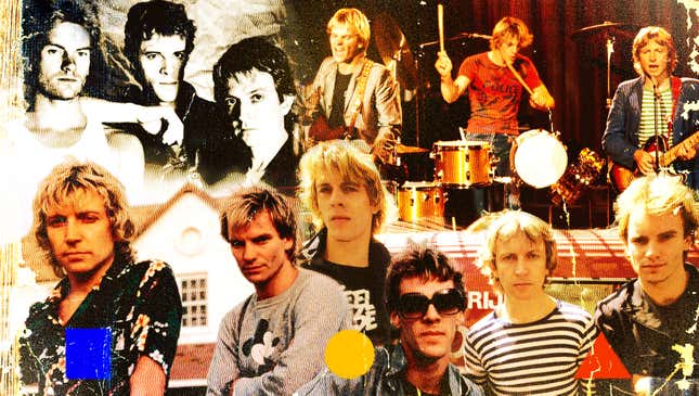 Clockwise from top left: Sting, Stewart Copeland, and Andy Summers, circa 1983. (Photo: Showtime/Courtesy of Getty Images); The Police perform in New York, 1980 (Photo: Michael Putland/Getty Images);  the band poses in 1979 (Photo: Gijsbert Hanekroot/Redferns); group shot circa 1980 (Photo: Bob King/Redferns)