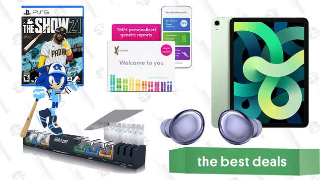 Image for article titled Friday&#39;s Best Deals: Apple iPad Air, Samsung Galaxy Buds Pro, MLB The Show 21, Nintendo eShop Gift Cards, 23andMe DNA Test, Angle Pro Knife Sharpener, and More