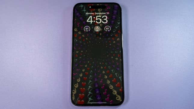 A photo of the iPhone 13 Pro Max with the always-on display