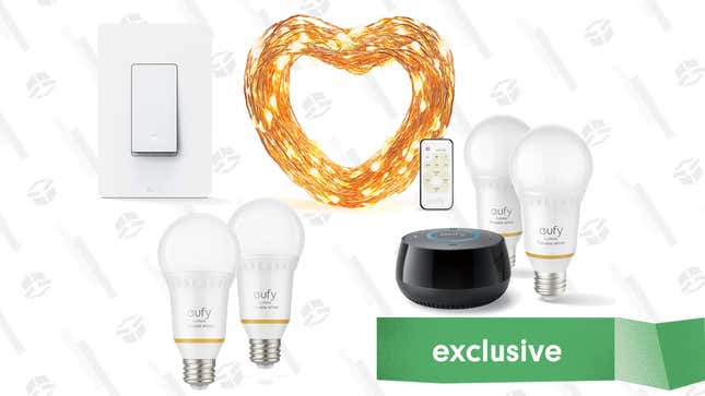 eufy Lumos Smart Bulb Two-Pack | $12 | Amazon | Use the promo code KINJASMART at checkout
eufy 33 ft LED Decorative Lights | $8 | Amazon
eufy Smart Light Switch | $15 | Amazon
eufy Lumos Smart Bulb Two-Pack Plus Genie Smart Speaker | $38 | Amazon | Use the promo code KINJASMART at checkout