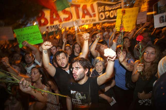 Protesters in Portugal