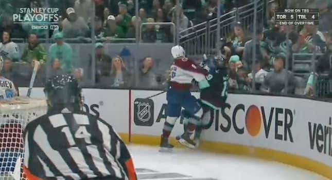 Cale Makar’s hit on Jared McCann