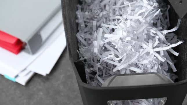 Paper shredded full of shredded paper