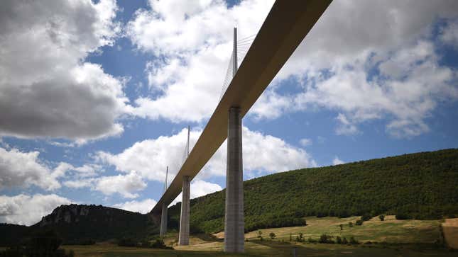 A photo of the Millau Viaduct in France. 