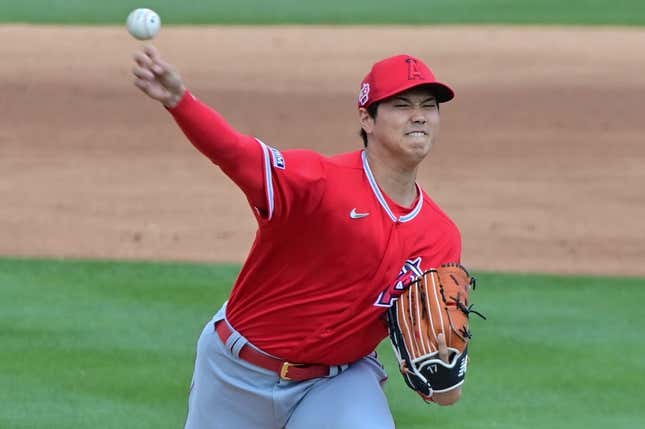 Shohei Ohtani spring training with Los Angeles Angels