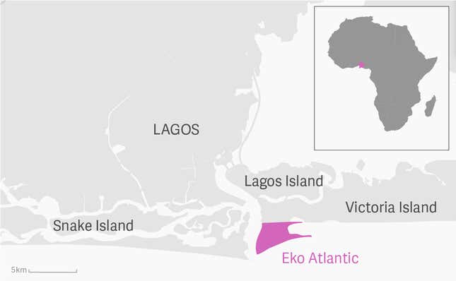 Lagos is composed of a series of islands and peninsulas.