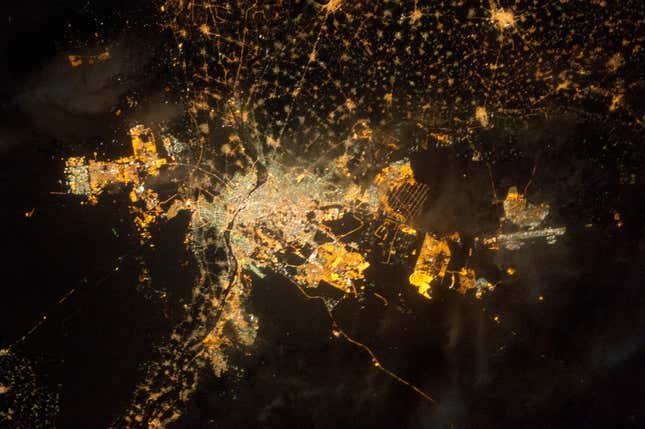 Image for article titled Can you recognize the world’s most famous cities from space?