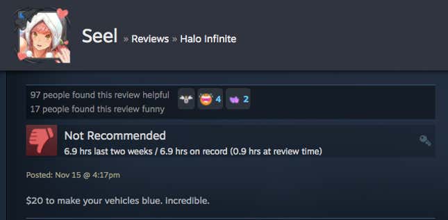 Image for article titled Halo Infinite’s Multiplayer, As Told By Steam Reviews