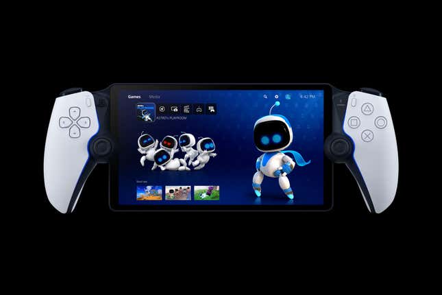Ein PlayStation-Portal zeigt einen Home-Bildschirm und Astro.