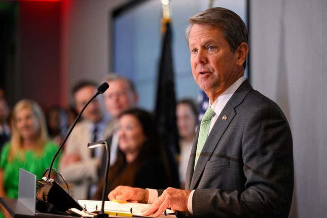Georgia governor Brian Kemp pictured during a walking dinner reception in Atlanta, USA, during a Belgian Economic Mission to the United States of America, Monday 06 June 2022.