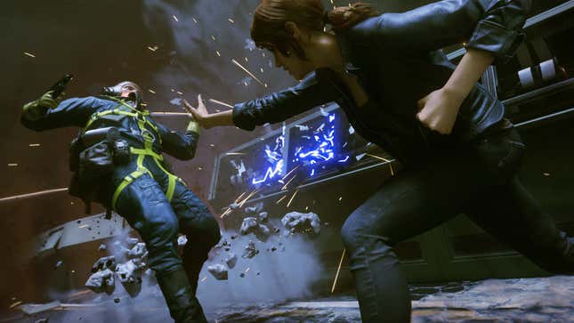 Jesse uses her telekentic powers to strike a foe in Control.